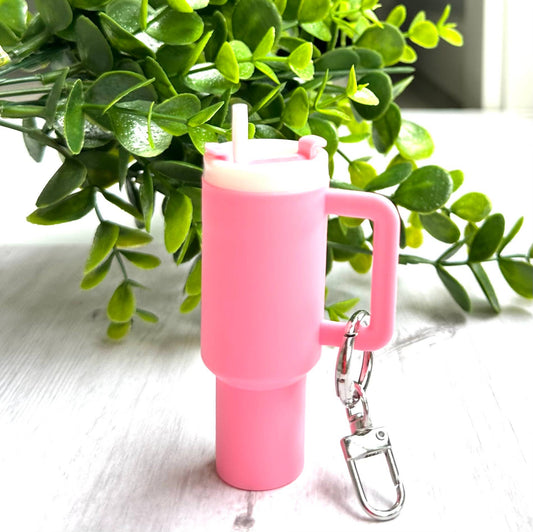 Mini Tumbler Keychain Carry Storage Container Light Pink