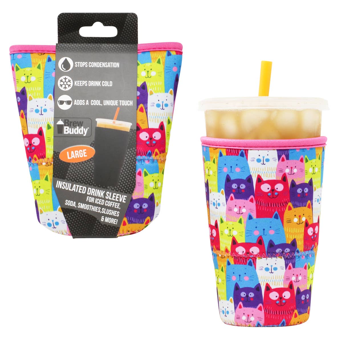 Brew Buddy Insulated Iced Coffee Sleeve - Cat Lover