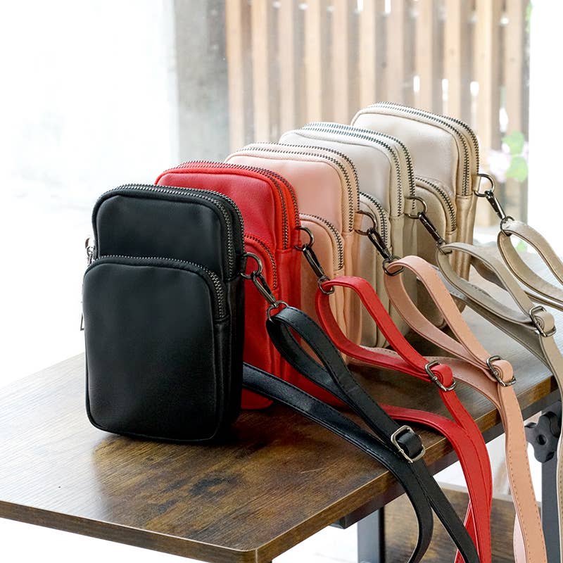 Multi Zipper Crossbody Cellphone Bag