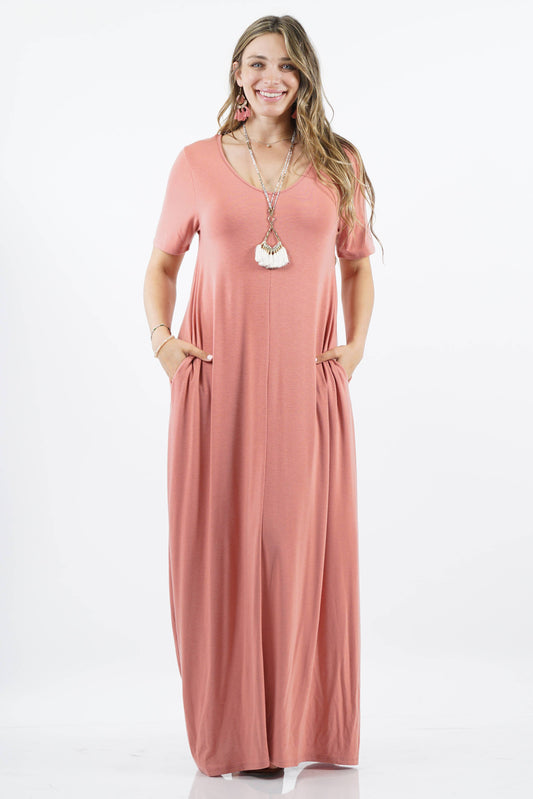 Plus size Maxi Dress with side-pockets