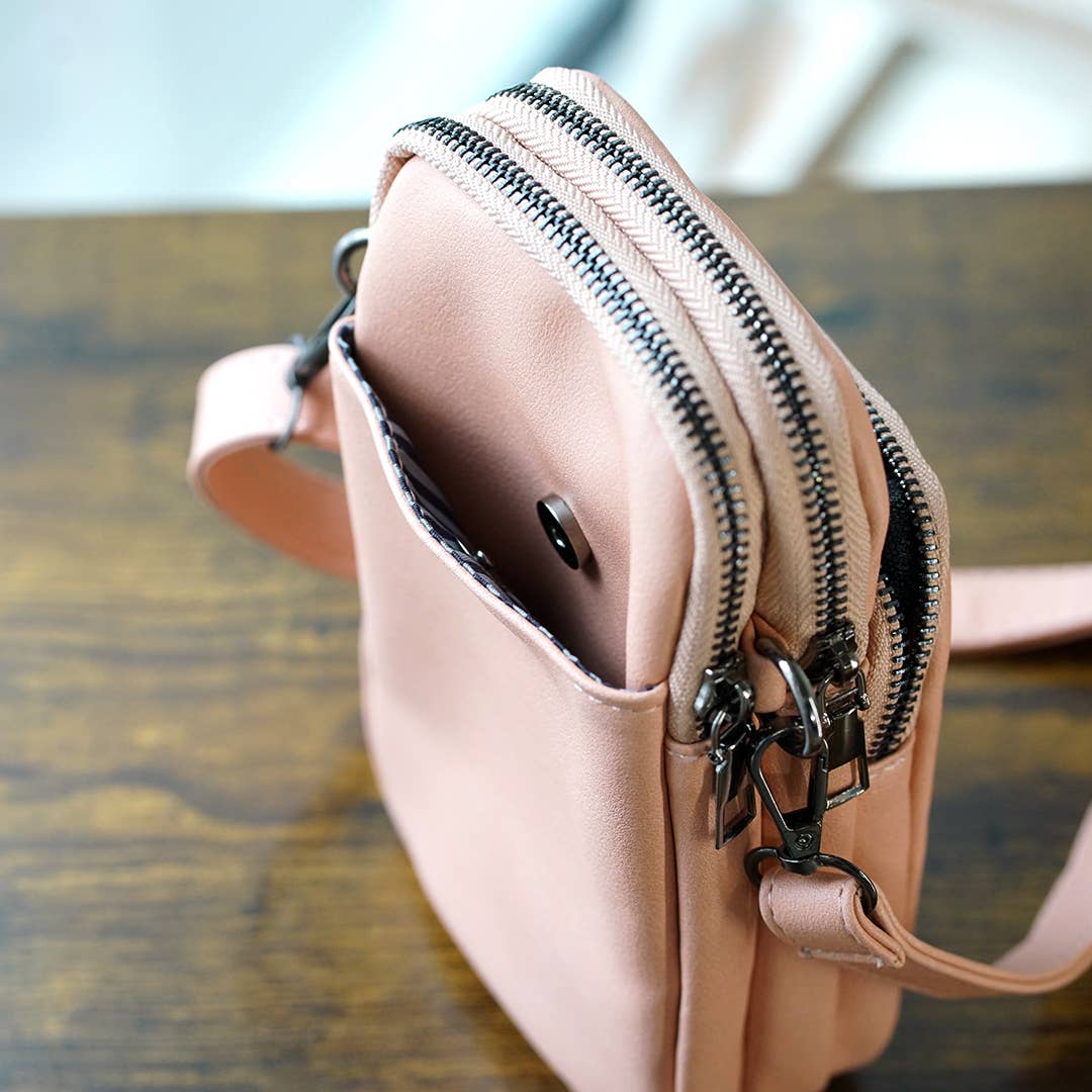 Multi Zipper Crossbody Cellphone Bag