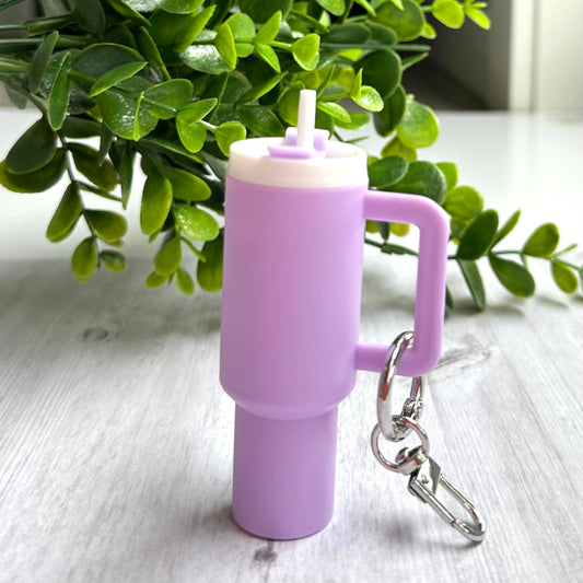 Mini Tumbler Keychain Carry Storage Container Lilac